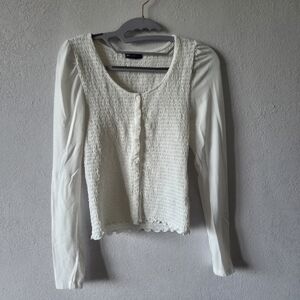 Gap White Long Sleeve Top